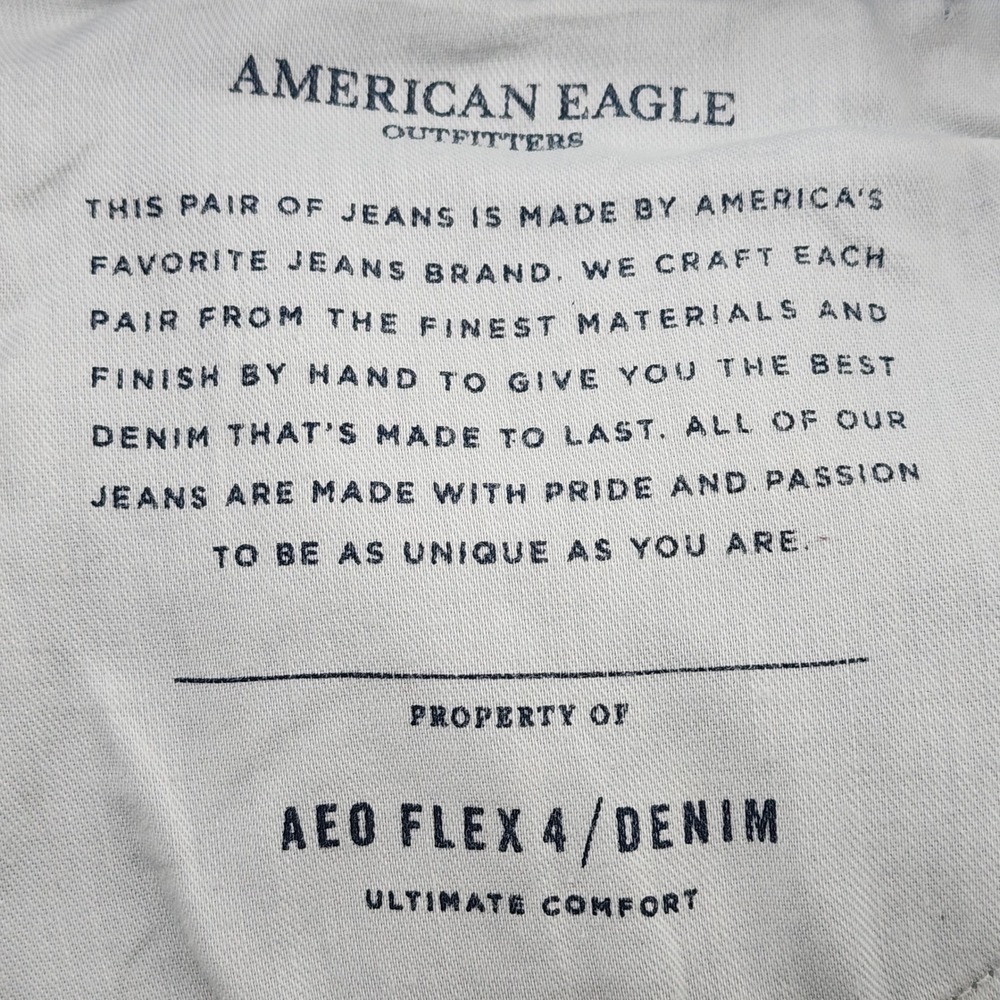 American Eagle Extreme Flex 4 Jeans Mens 34x30 Blue Stretch Denim Slim Straight - Picture 5 of 9
